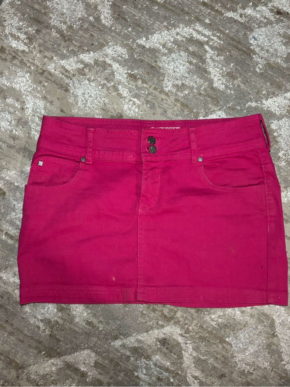 Bershka Fuchsia Pink Denim Mini Skirt